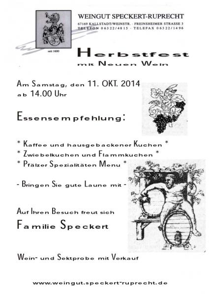 Herbstfest Weingut Speckert-Ruprecht
